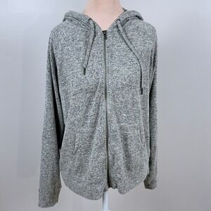 Torrid Zip Up Hoodie Women Sz 0 Gray Casual Soft Lightweight Layering Athleisure